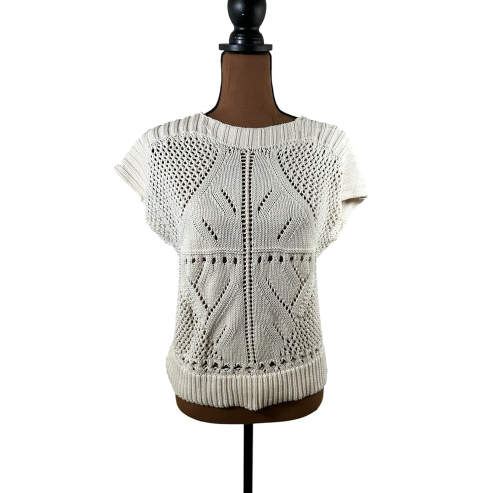 Another Love Beige Knit Crew Neck Sweater S - Picture 3 of 8